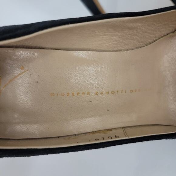 Giuseppe Zannoti Black Suede Round Toe Slip On Platform Heels EUR 40 US 10 - Picture 7 of 7